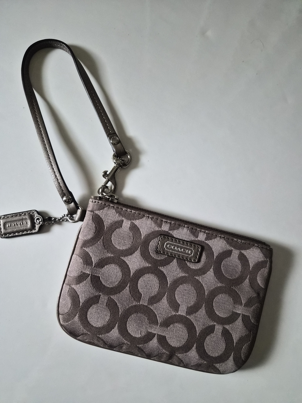 Coach Tan Khaki Signature C Canvas Wristlet